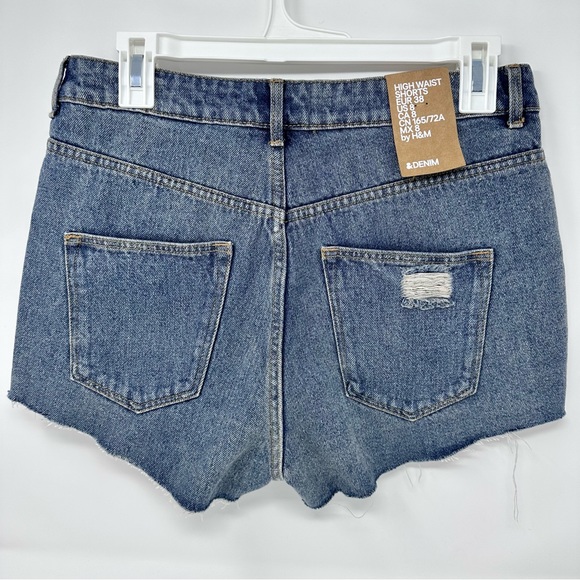 NWT H&M & Denim High Waist Distressed Shorts - Picture 3 of 8